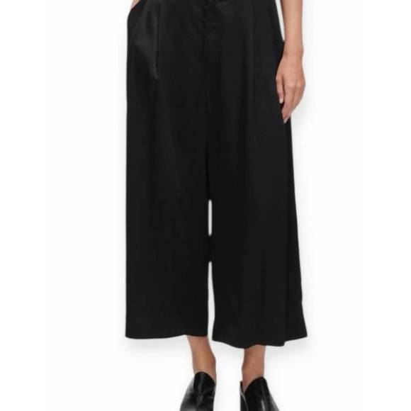 NEW RACHEL COMEY wolcott pant in satin black crepe
